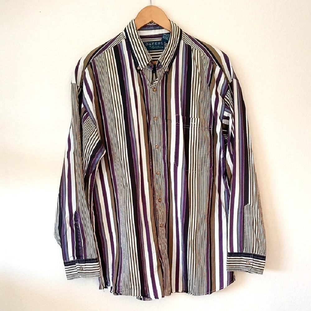 Vintage Loafers By Reed St James Striped Western Button Up